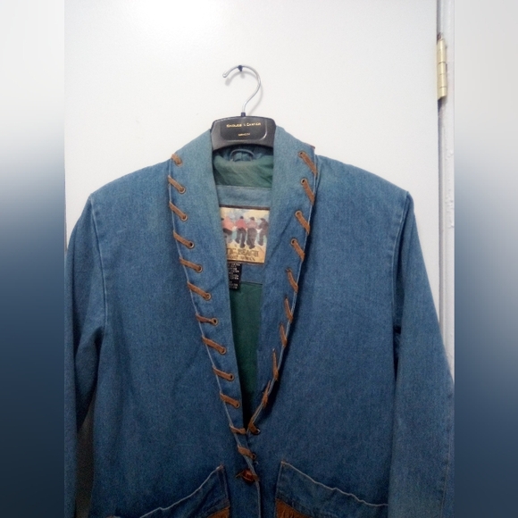 Vintage Atlantic Beach Leather Coat Works Fridge Jacket & Skirt Sz 10 - Picture 4 of 12